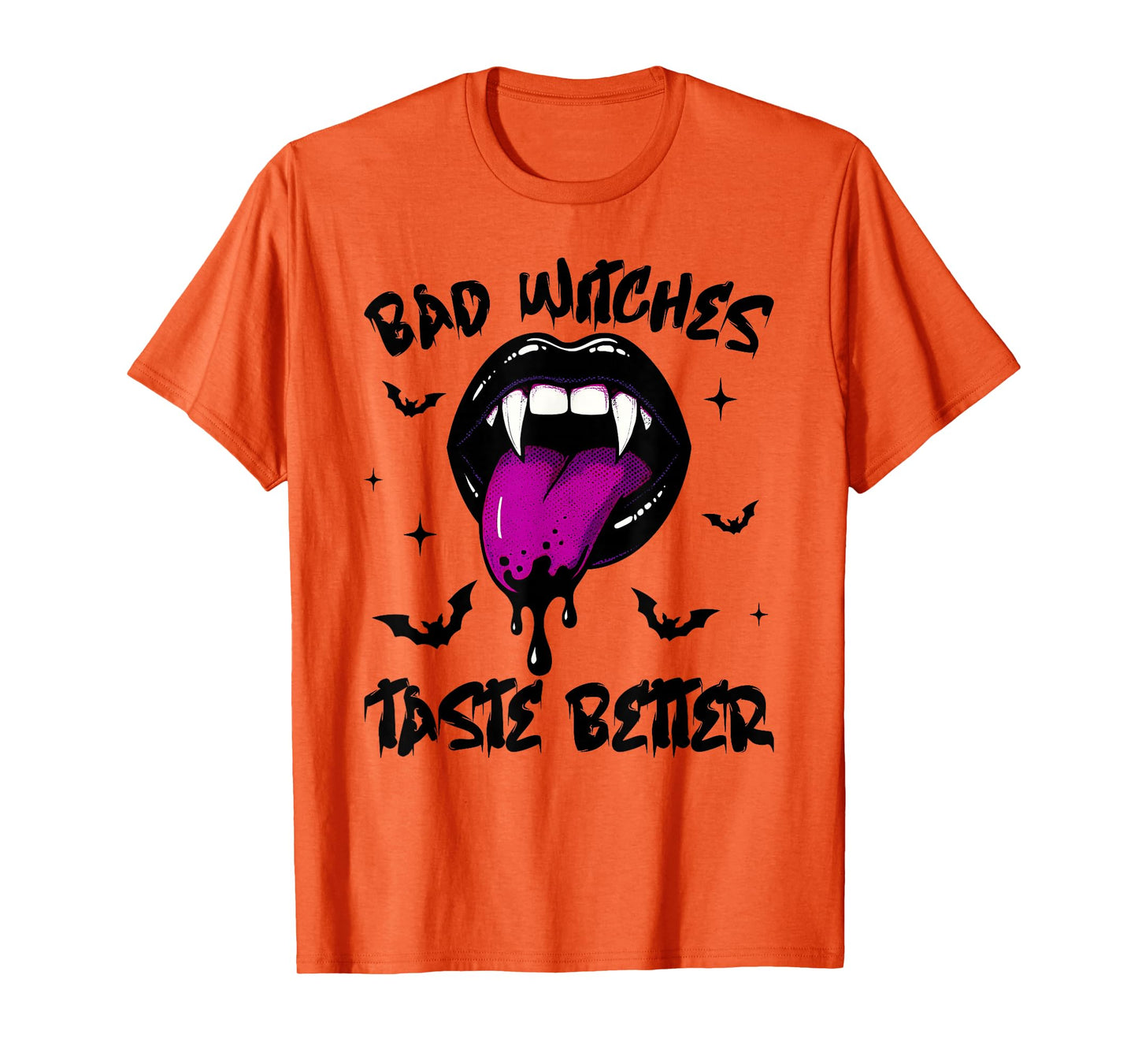 Bad Witches Taste Better Tattoo Lover Vintage Lips Halloween T-Shirt