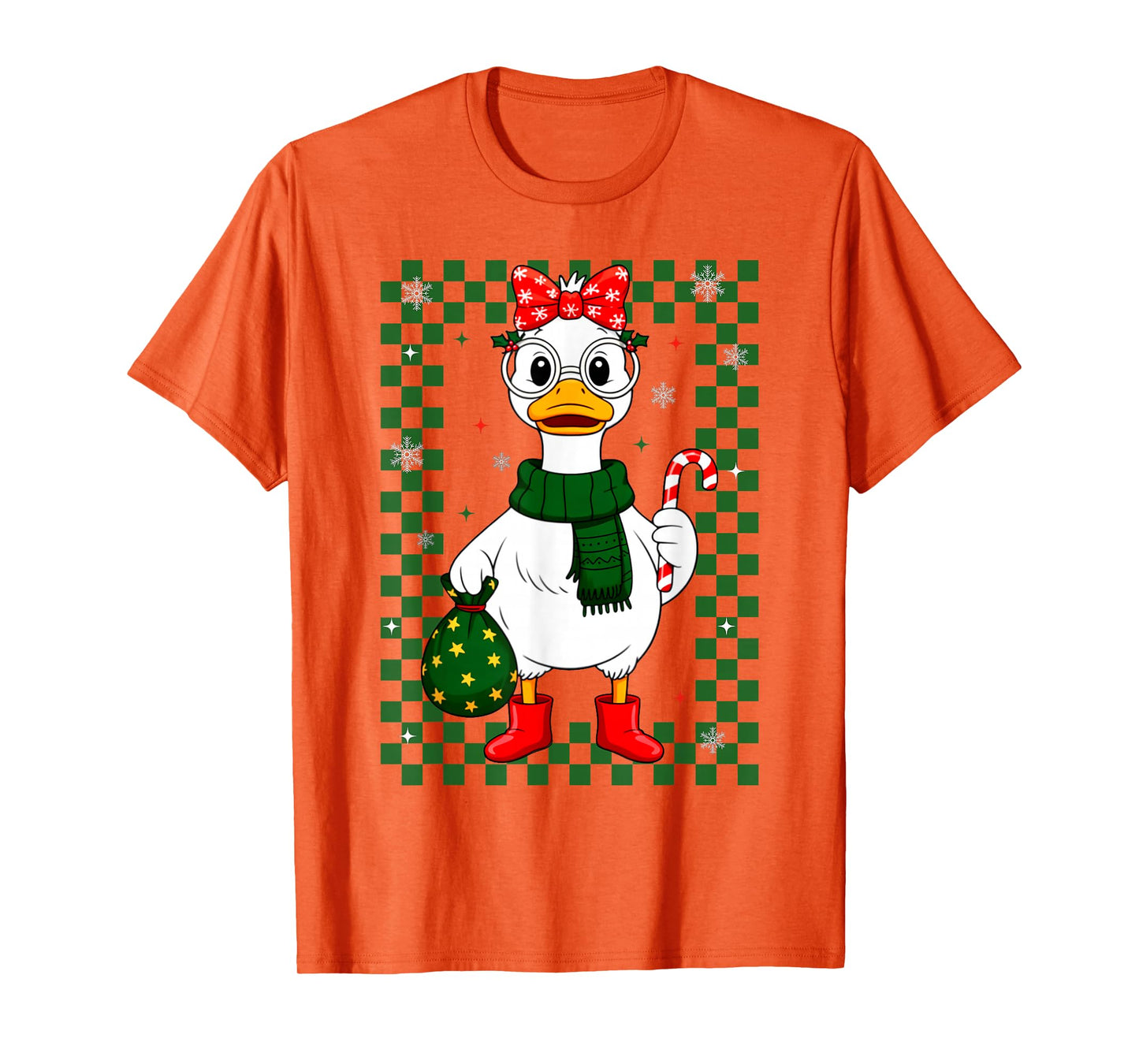 Christmas Candy Cane Goose Matching Couple Xmas Boys Girls T-Shirt