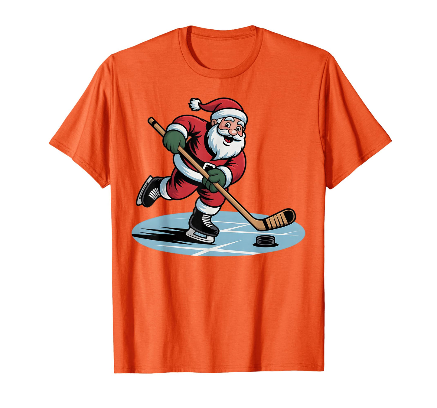 Christmas Ice Hockey Player Santa Funny Xmas Boys Kids T-Shirt