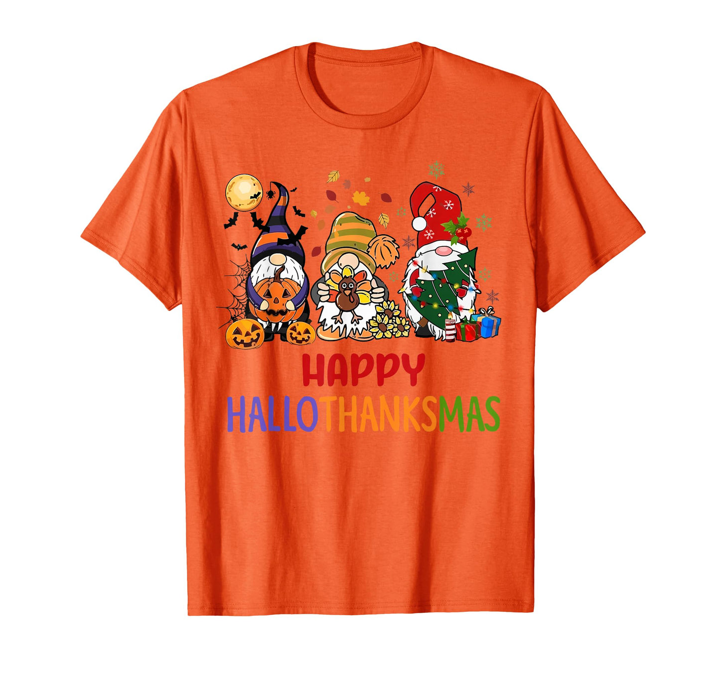 Halloween Thanksgiving Christmas Gnomes Holiday Season T-Shirt