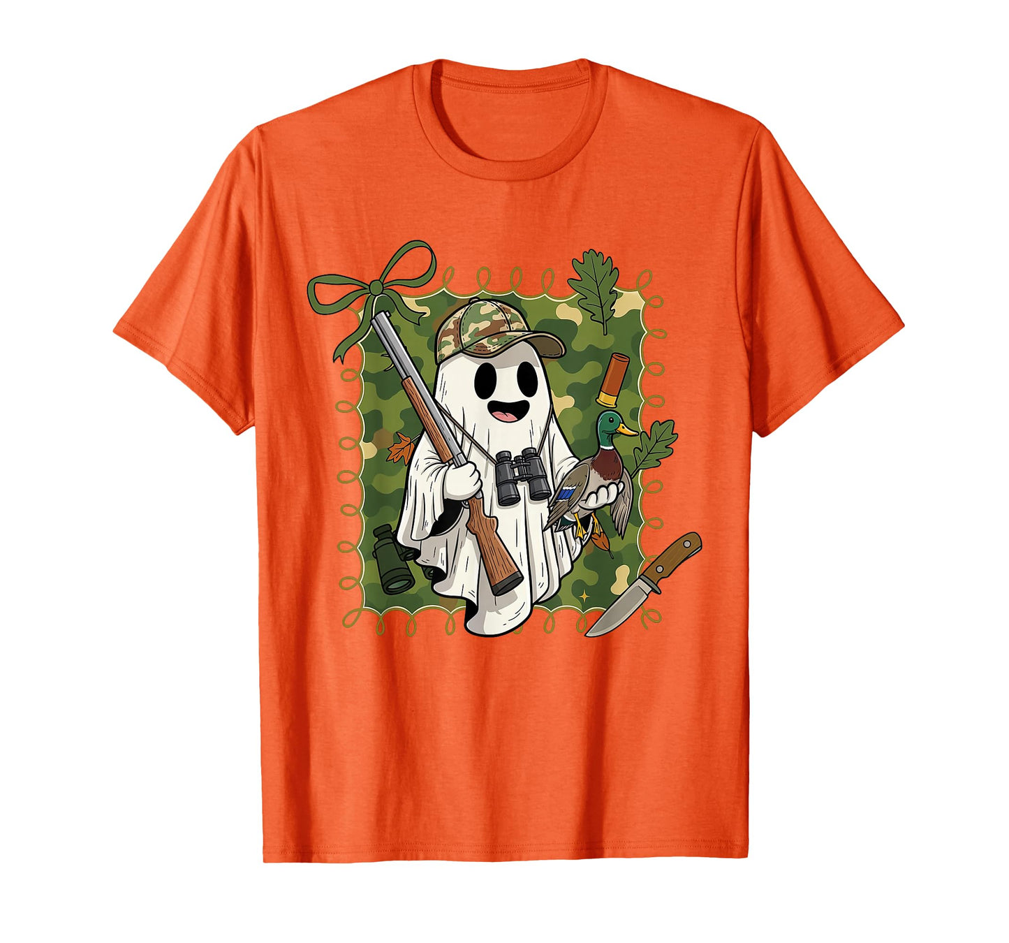 Halloween Vibes Mallard Duck Hunting Lover Hunter Boo Ghost T-Shirt