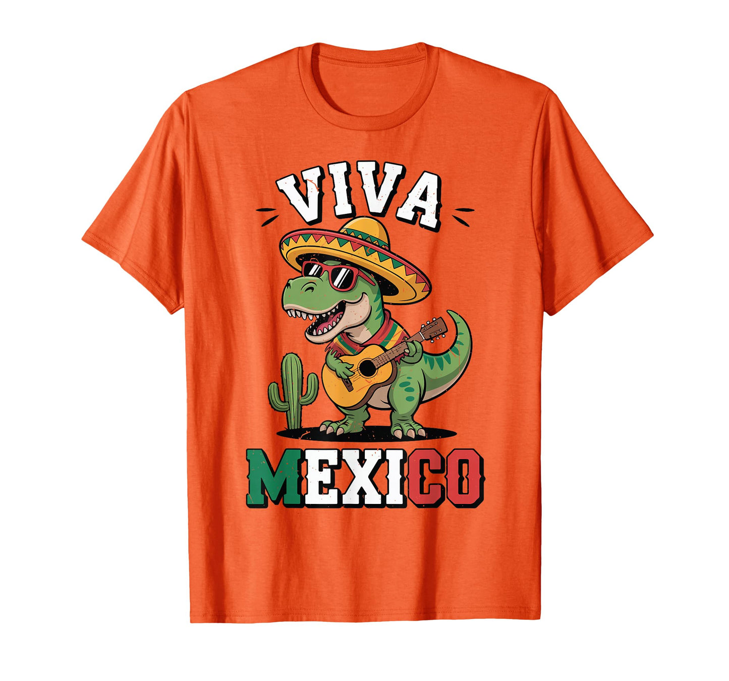 Kids Viva Mexico Shirt Boy Mexican Dinosaur Independence Day T-Shirt