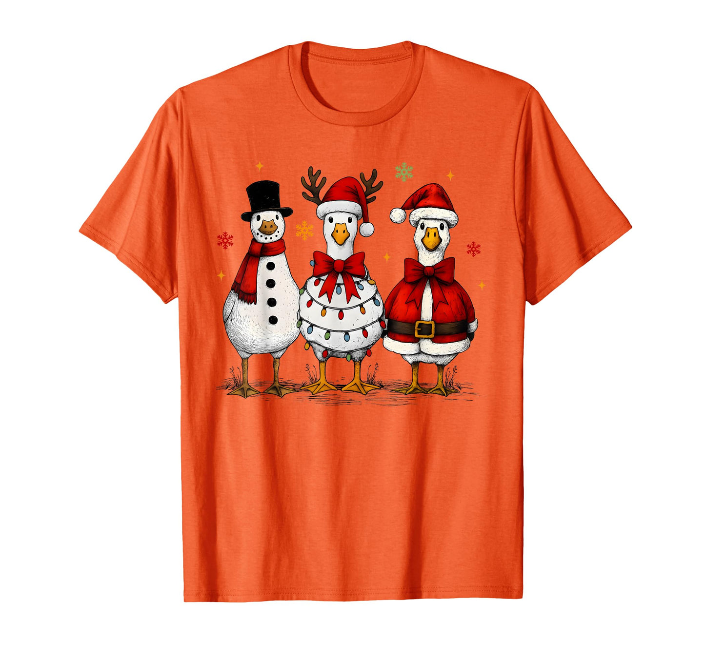 Funny Christmas Goose Santa Reindeer Snowman Men Women Kids T-Shirt