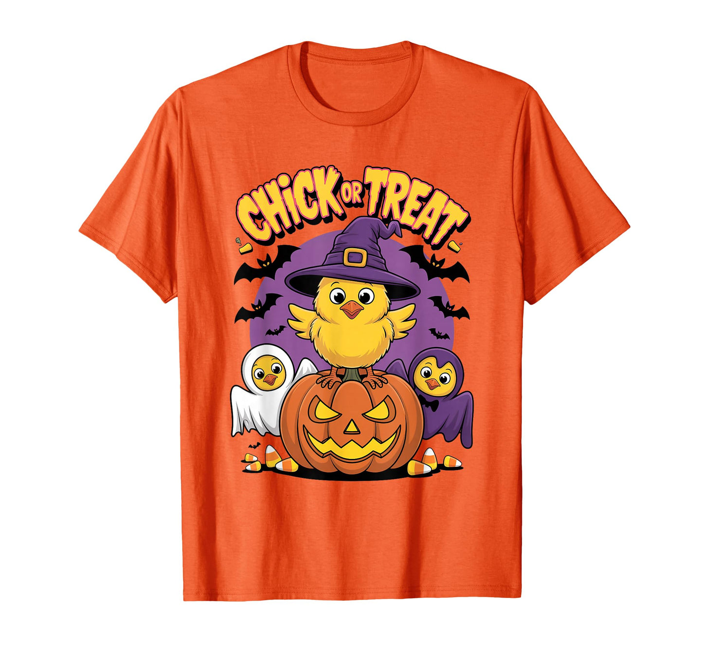 Chick or Treat Halloween Pumpkin Cute Spooky Witch, Ghost T-Shirt