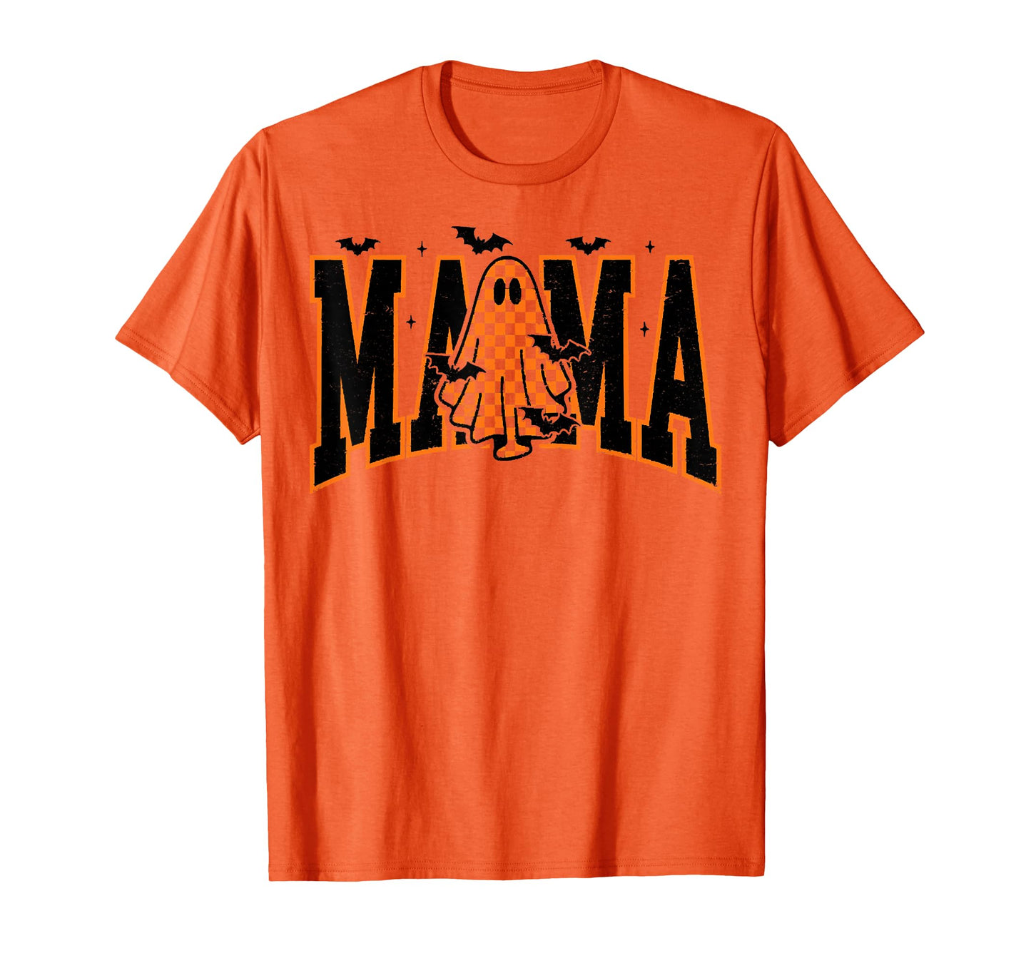 Mama Checkered Halloween Ghost Tees, Spooky Vibes Tees T-Shirt