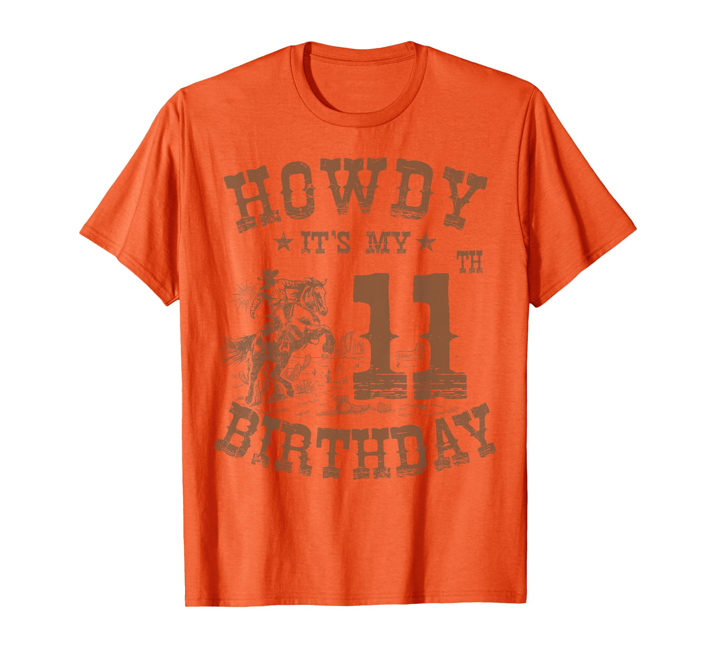Howdy It's My 11th Birthday Western Cowboy 11 Years Old Bday T-Shirt