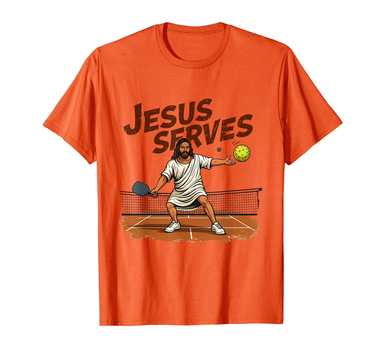Jesus Serves Pickleball Savior Sport Christian Men Women T-Shirt
