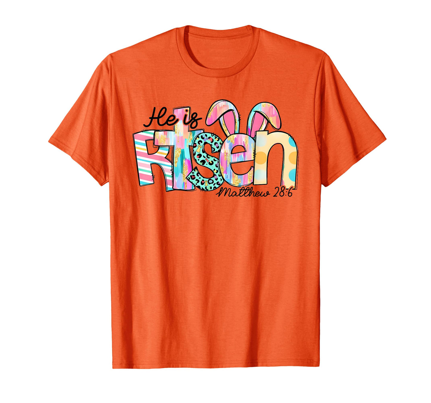 He is Risen Jesus Christian Happy Easter Kids Women Girls T-Shirt