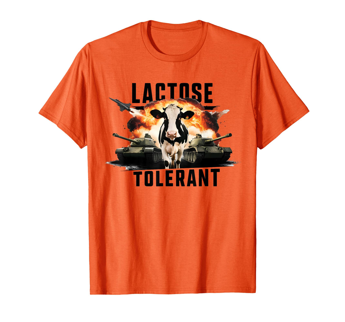 Lactose Tolerant Funny Cow Meme Men Women Diet Gym Humor T-Shirt