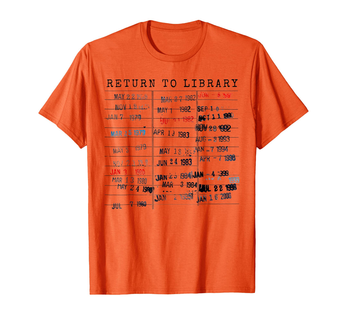 Library Card Due Date Stamp Book Lover Reading Vintage Read T-Shirt