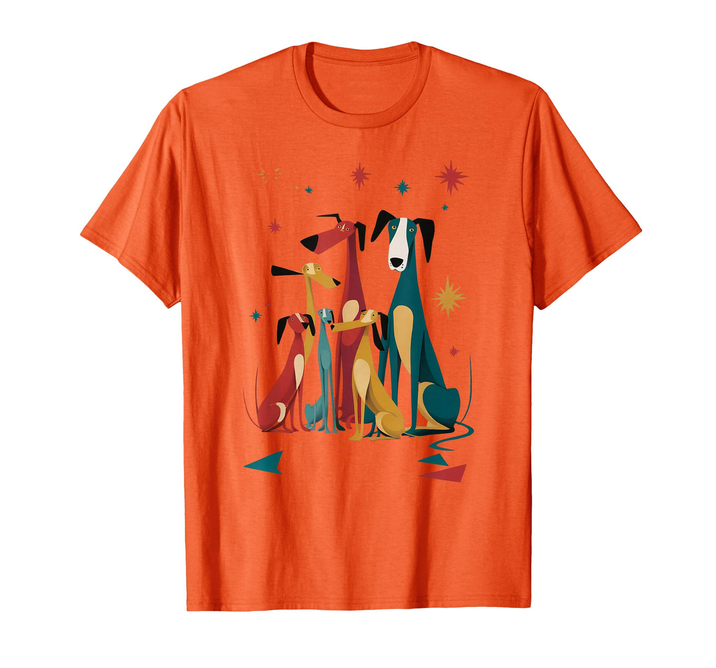Vintage Retro Mid-Century Long Neck Dogs 50s 60s Style T-Shirt