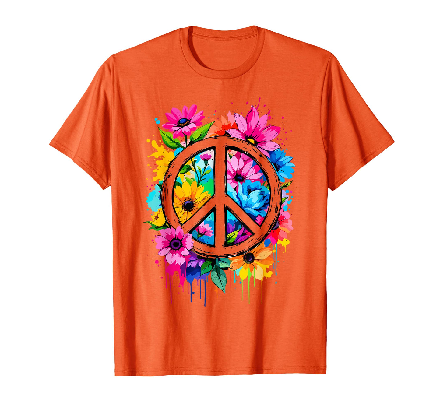Love Peace Flower Power, Peace Sign, 70s 60s, Women Hippie T-Shirt