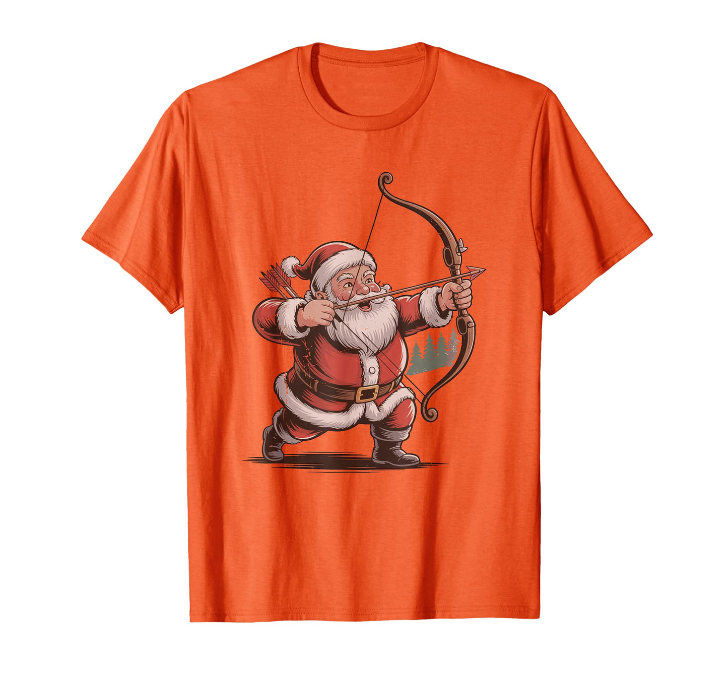 Santa Playing Archery Retro Vintage Christmas Holiday Sports T-Shirt