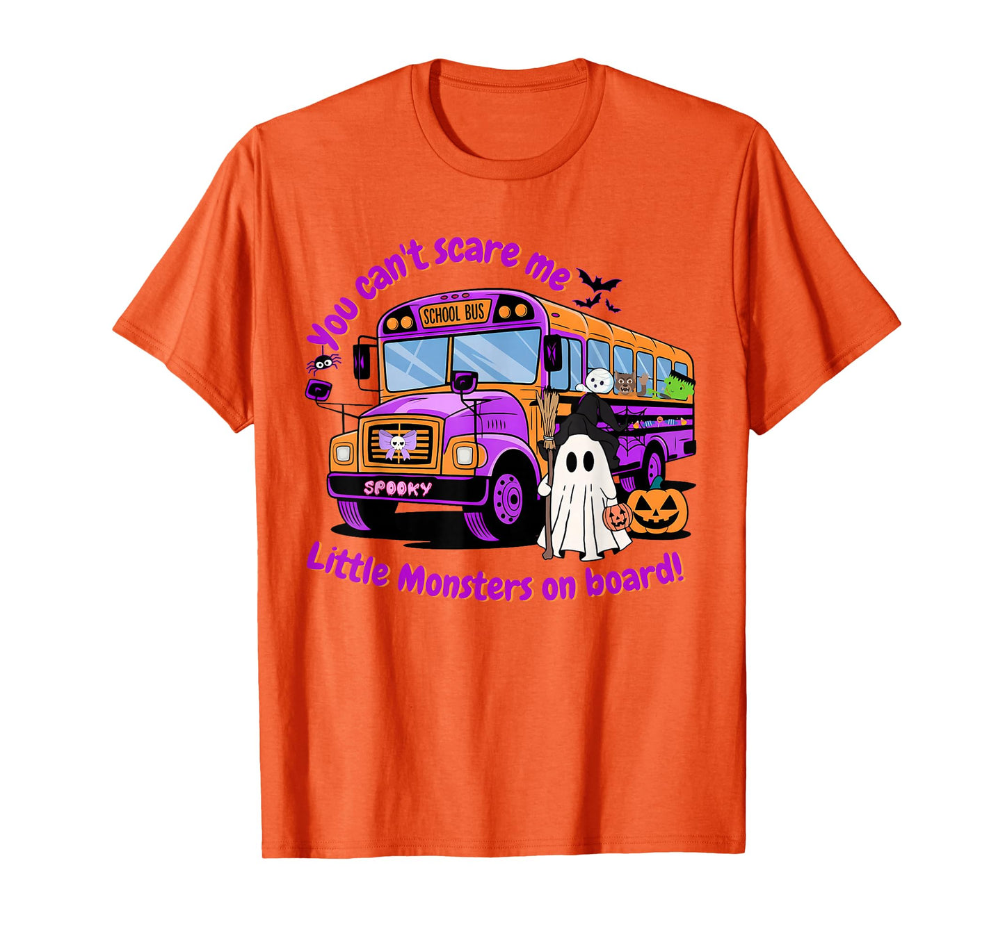Halloween School Bus Witch Ghost Trick Or Treat Spooky Vibes T-Shirt