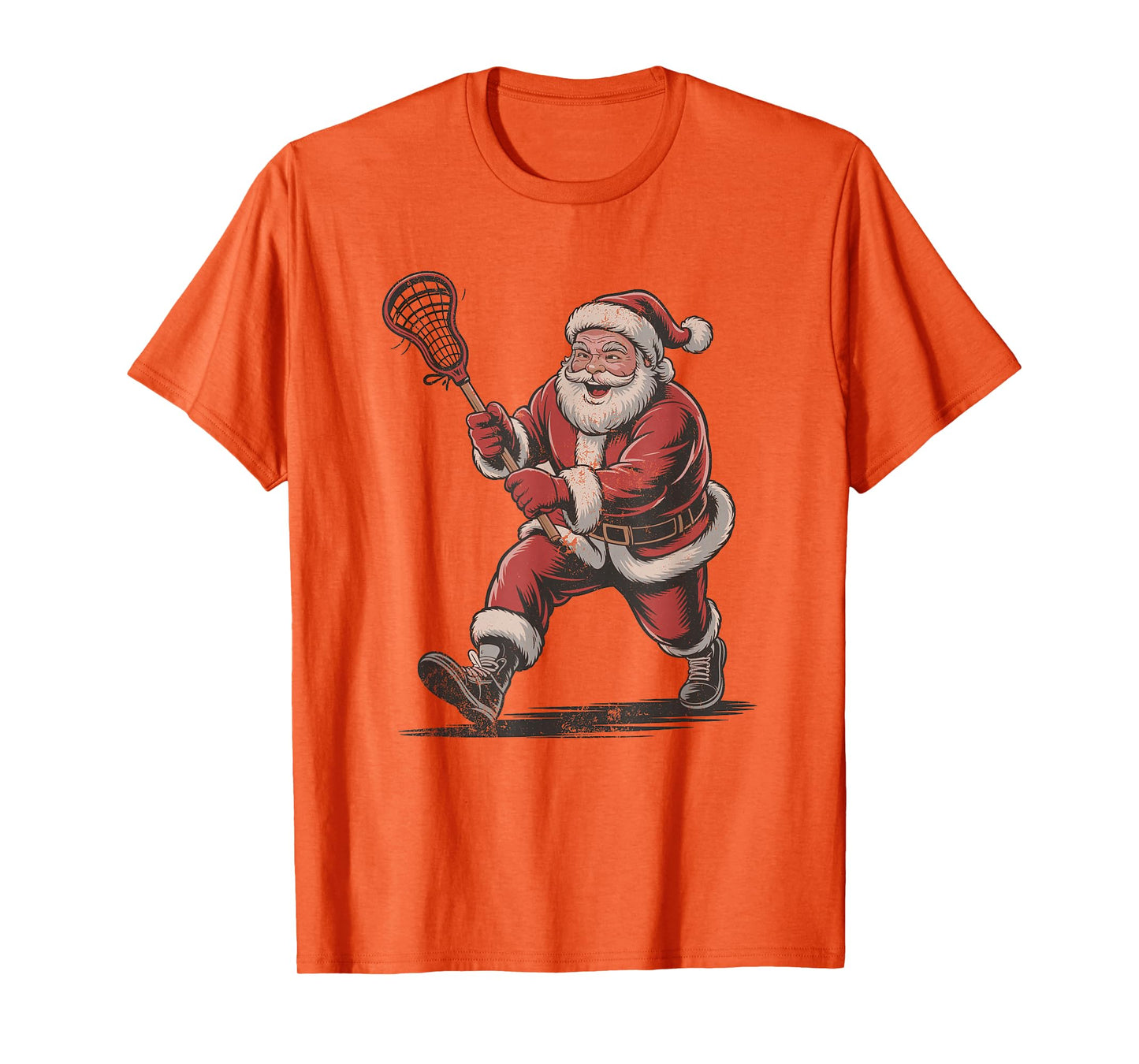 Santa Playing Lacrosse Christmas Retro Vintage 90s Holiday T-Shirt