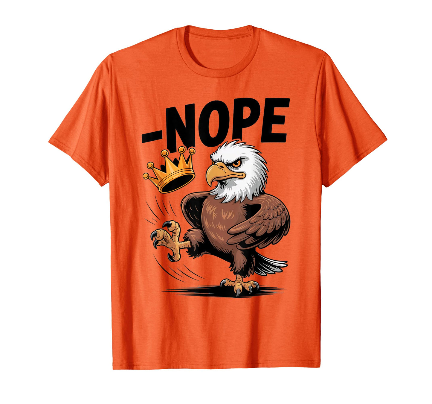 Vintage No Kings In America Funny Eagle Kicking Crown T-Shirt