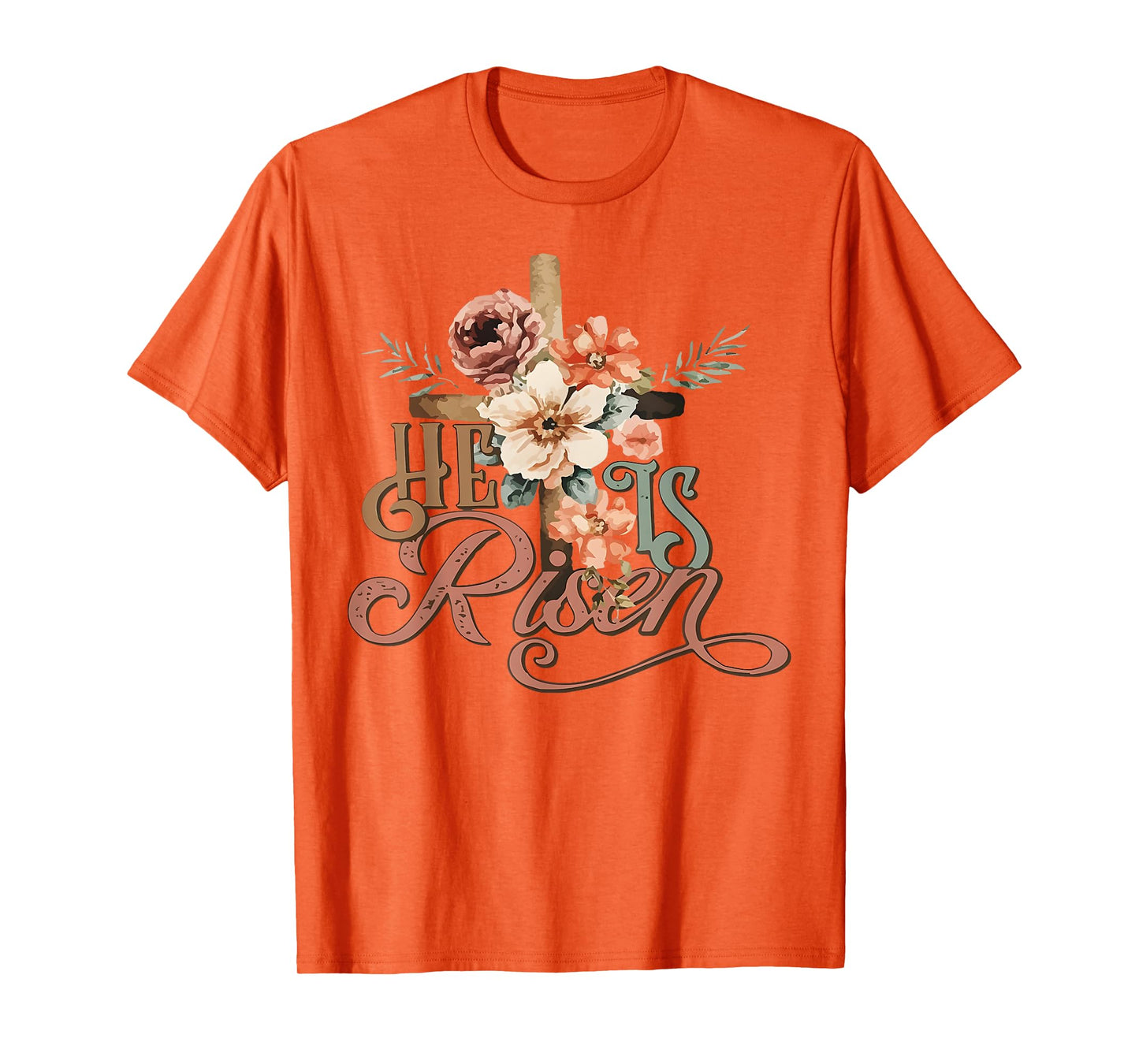 Retro Groovy He Is Risen Floral Jesus Easter Day Christians T-Shirt