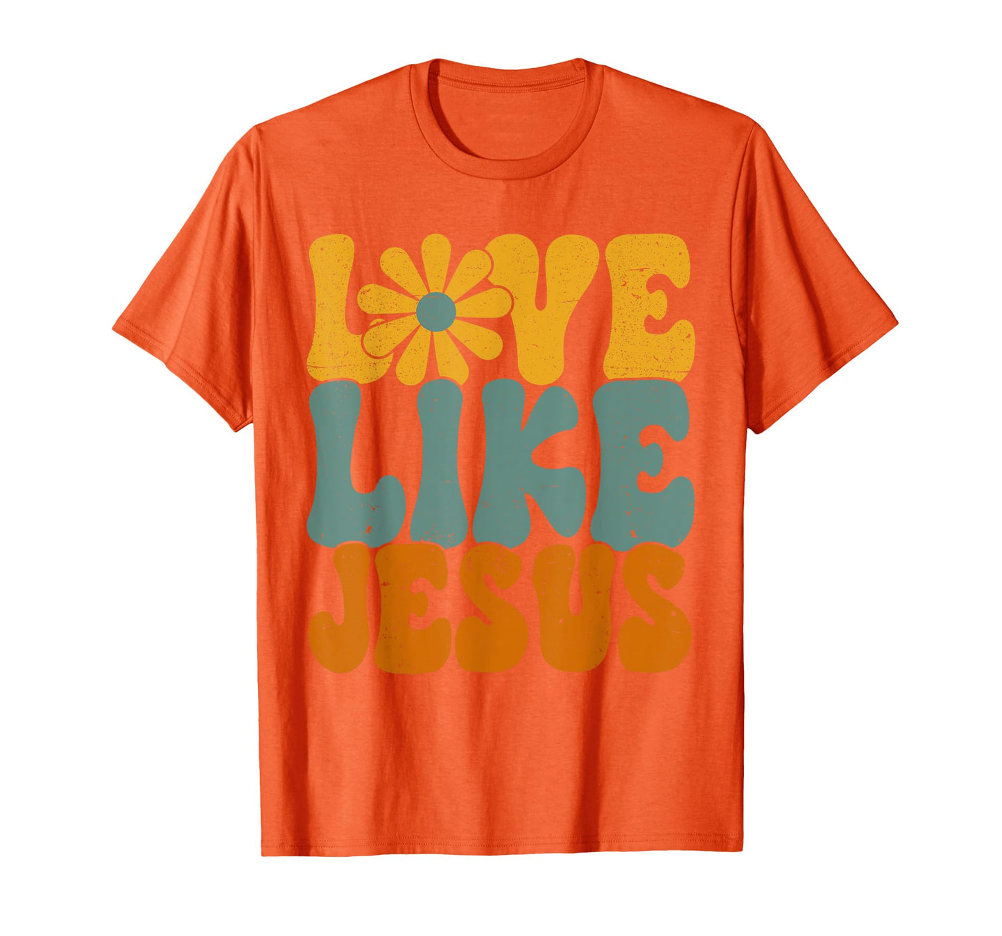 Christian Retro Love Like Jesus Religious Faith God 70s T-Shirt