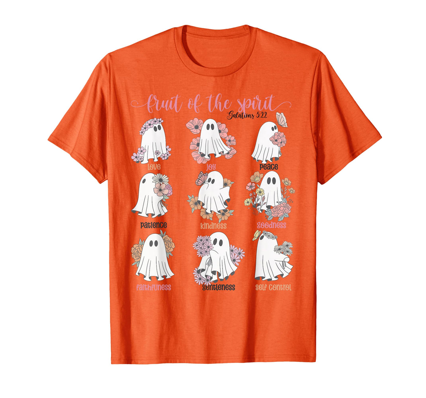 Fruit Of The Spirit Retro Ghost Christian Halloween Faith T-Shirt