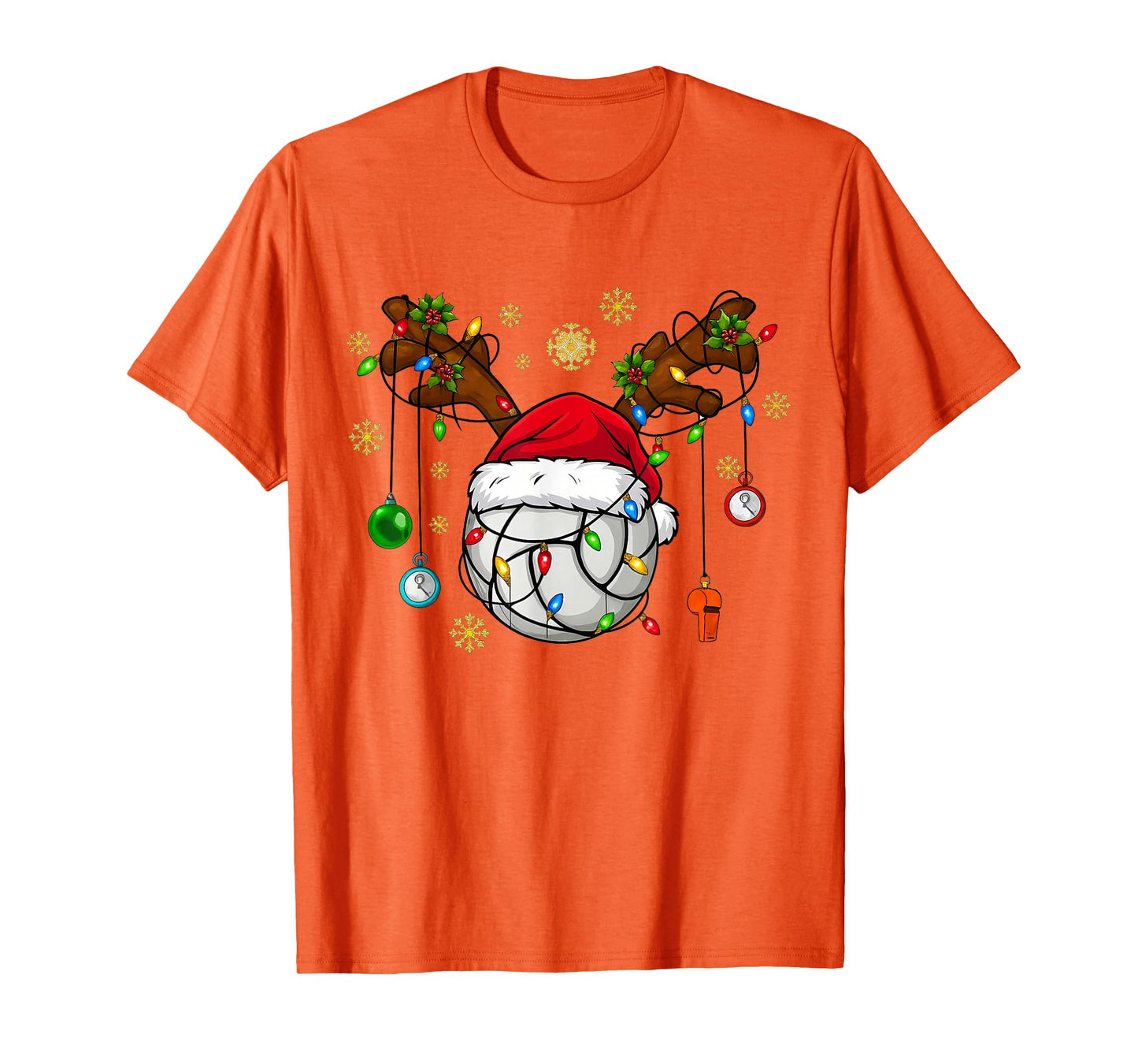 Christmas Volleyball Ball Santa Hat Funny Sport Xmas Girls T-Shirt