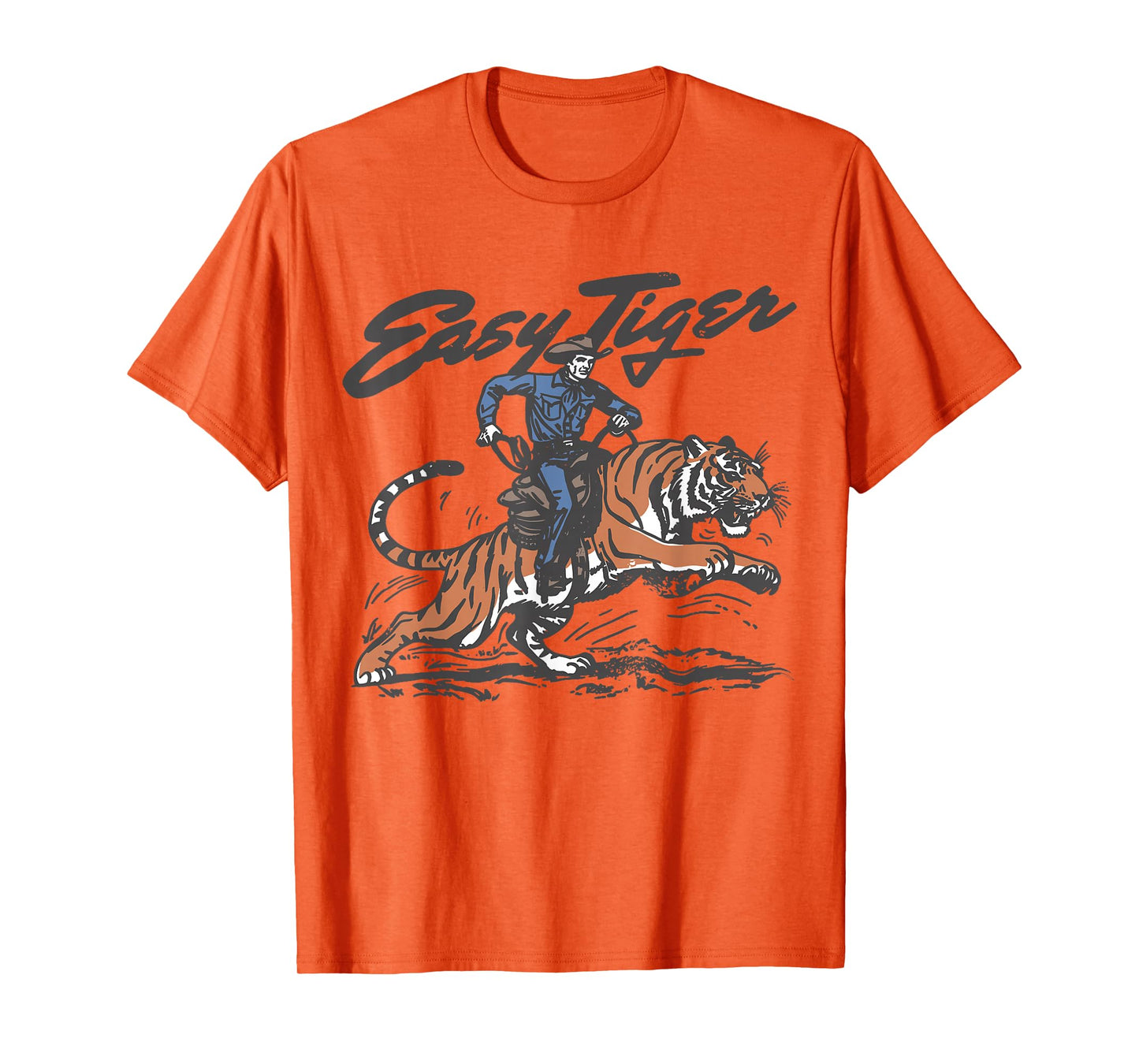 Easy Tiger Retro Cowboy Design Western Graphic T-Shirt