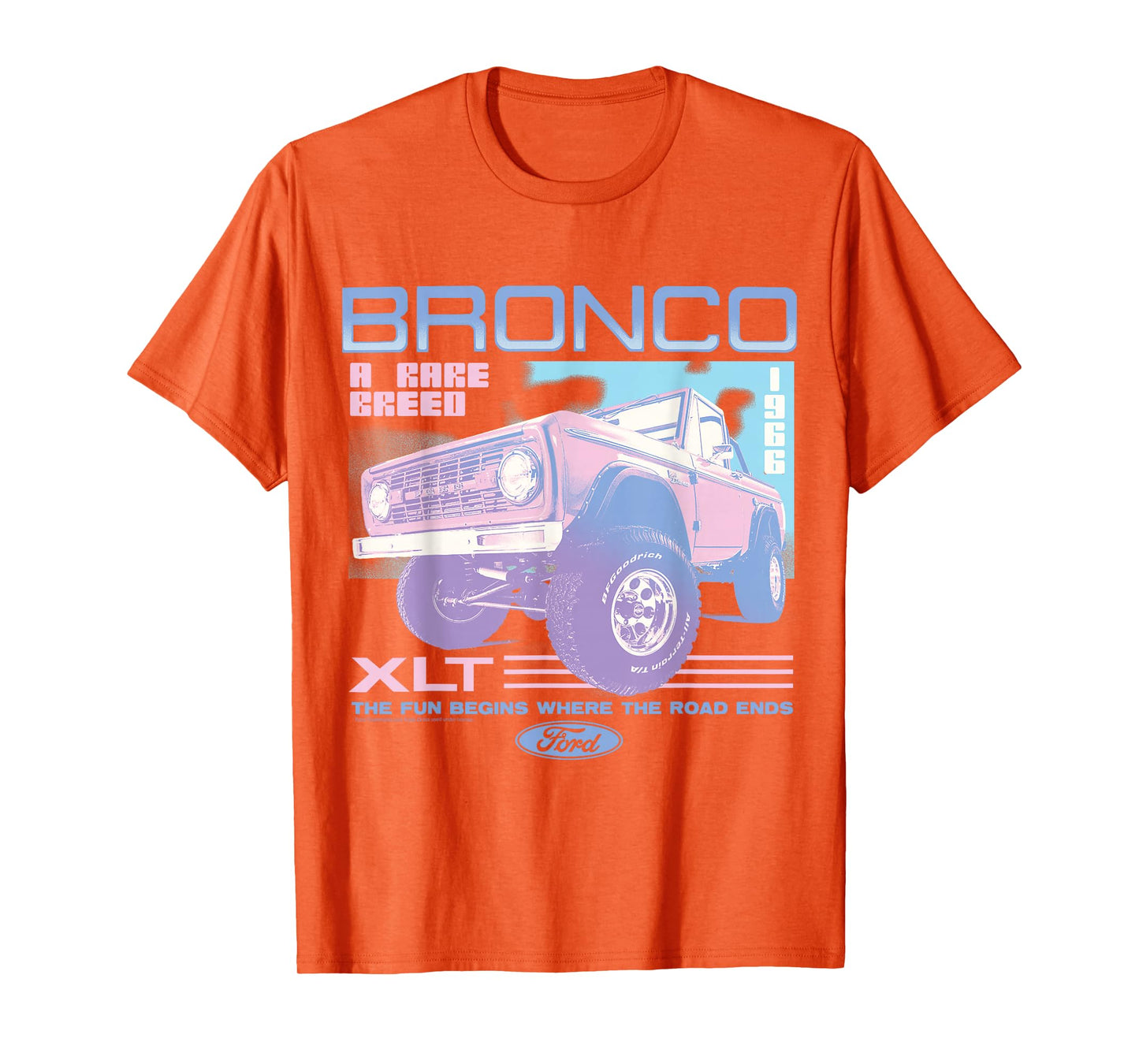 Ford - Pastel Bronco XLT Rare Breed Fun Begins 1966 T-Shirt
