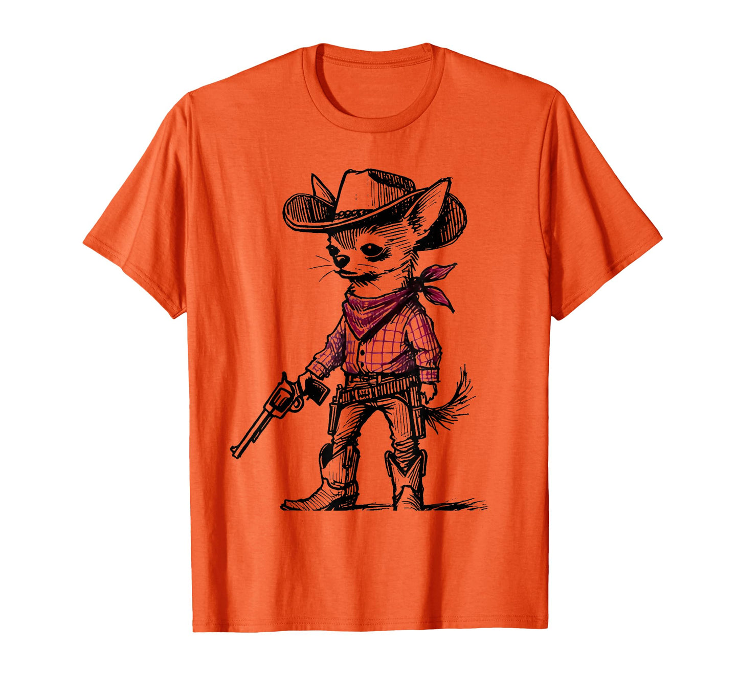 Cowboy Chihuahua Dog Funny Western Red Chihuahua Meme T-Shirt