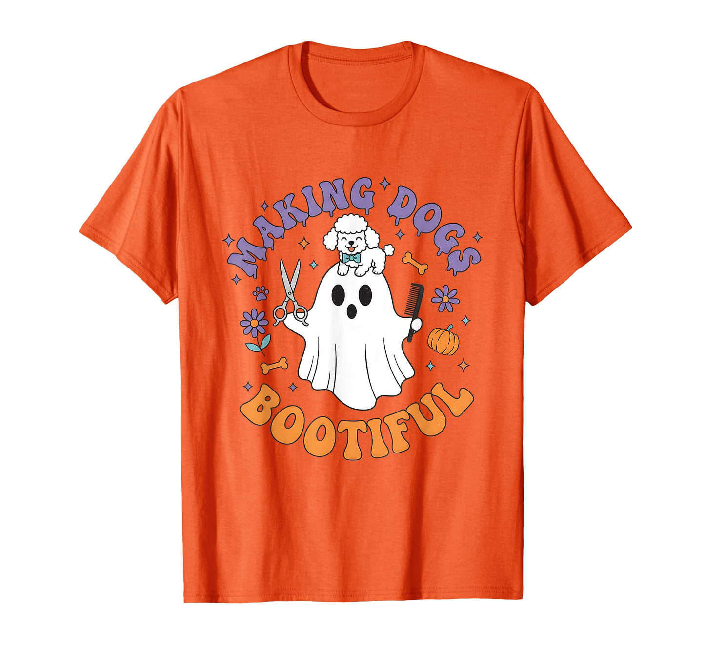 Making Dogs Bootiful Ghost Dog Groomer Halloween Costume T-Shirt