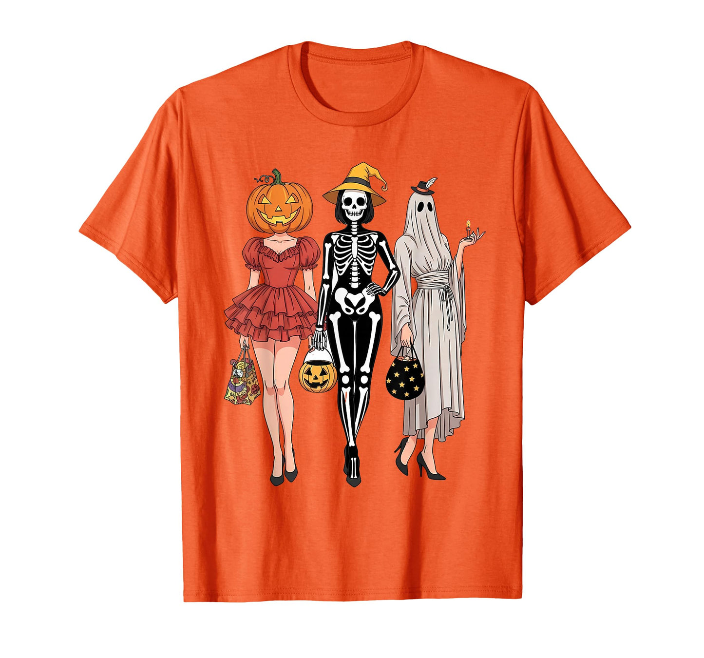 Halloween Witch Retro Vintage Pumpkin Adult Humor Pin Up T-Shirt