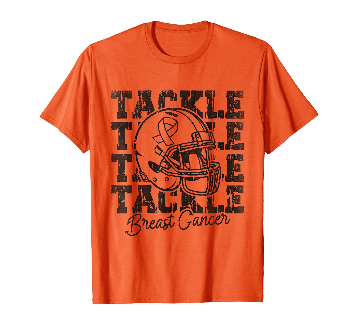 Tackle Football Pink Ribbon Breast Cancer Awareness Women T-Shirt