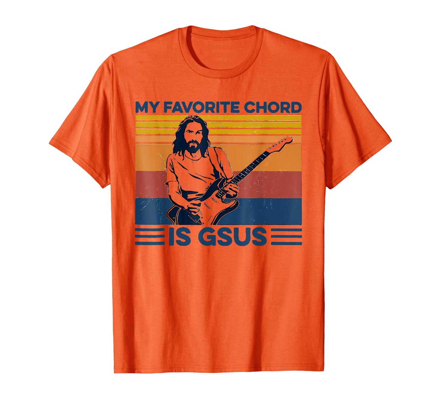 My Favorite Chord Is Gsus Jesus Playing Guitar Vintage T-Shirt