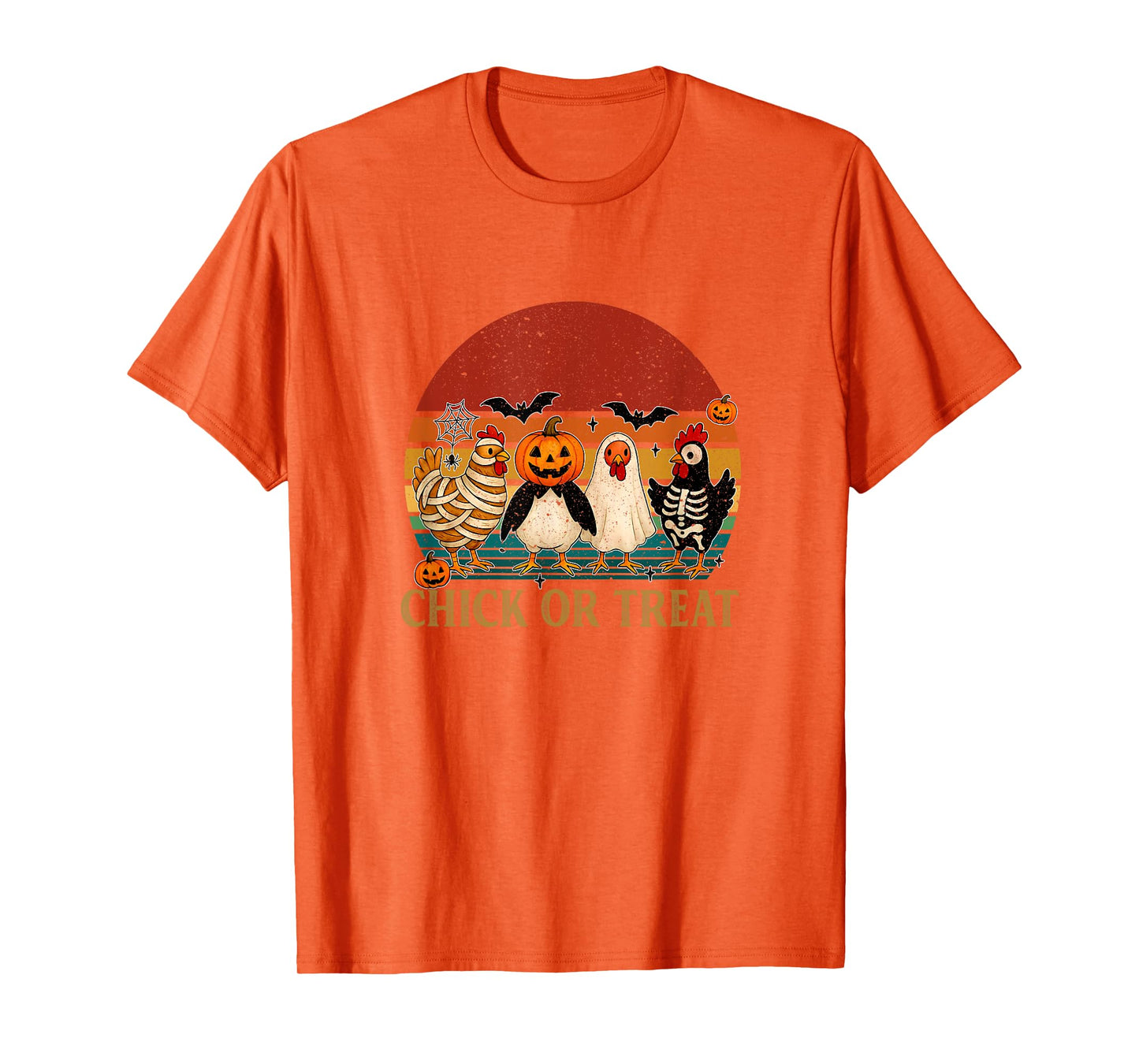 Chick Or Treat Pumpkin Spooky Witch Chicken Farmer T-Shirt