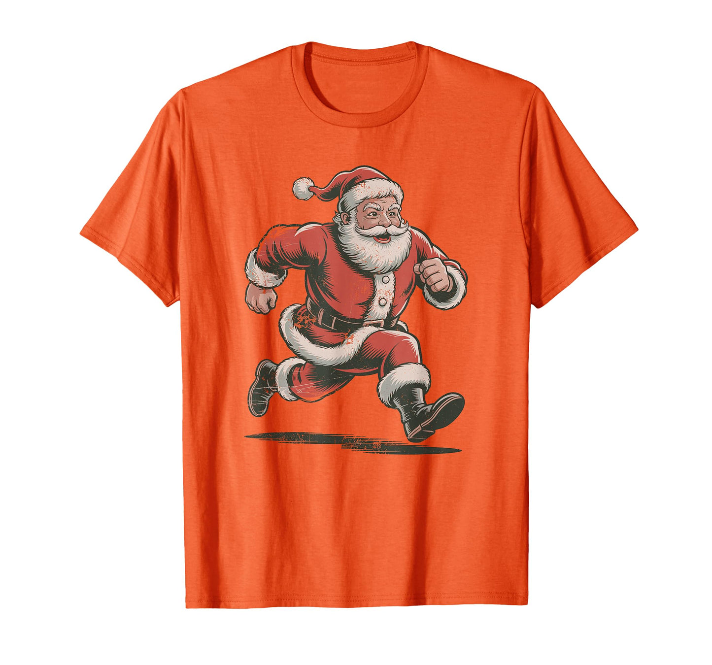 Santa Running Retro Vintage 90s Christmas Holiday Sports T-Shirt