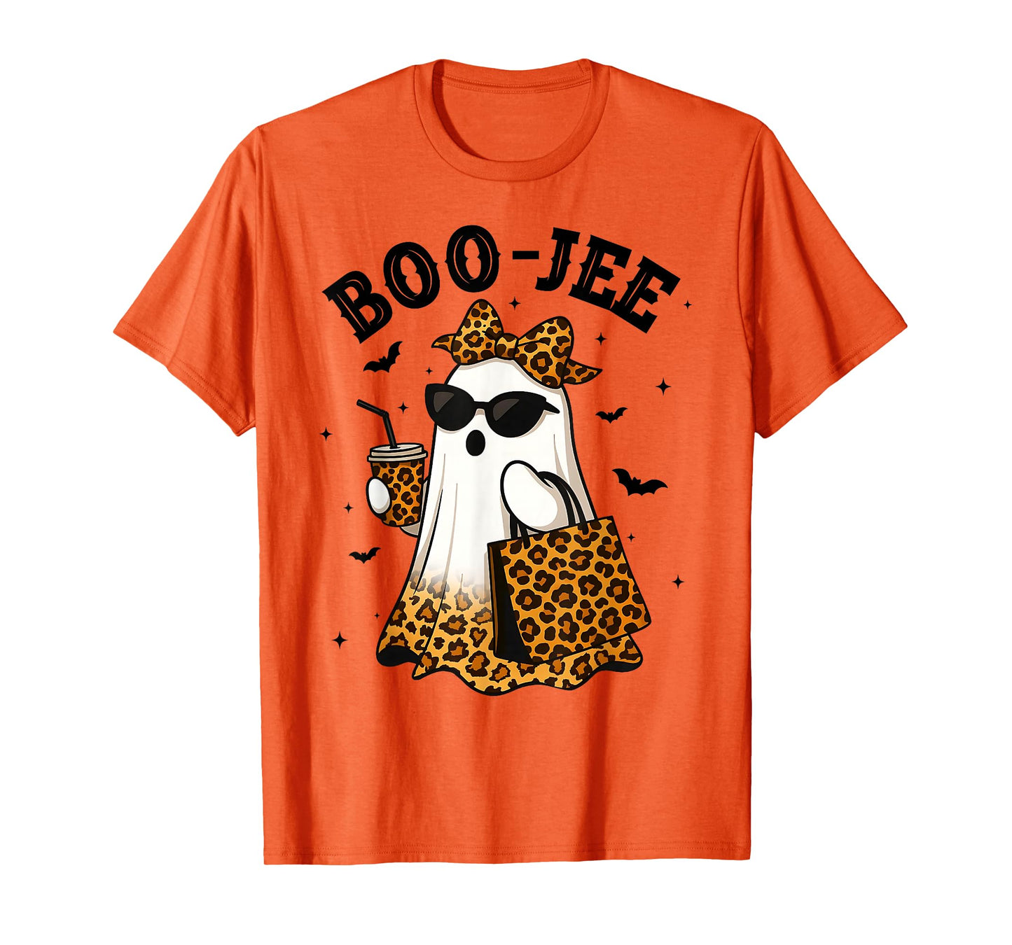 Coquette Leopard Boo-JEE Ghost Halloween Ghost Women Girls T-Shirt