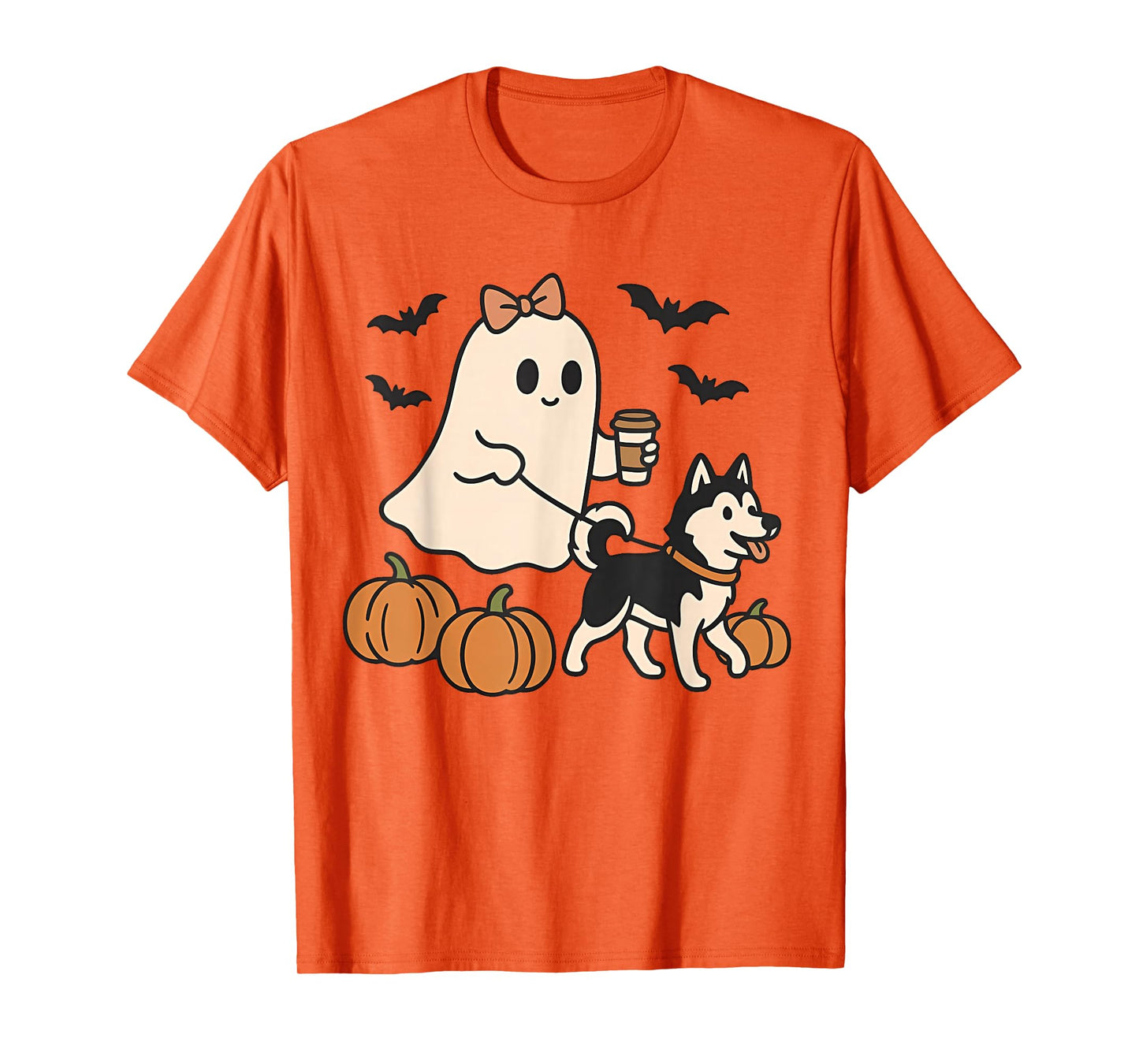 Funny Halloween Siberian Husky Boo Ghost Spooky Season T-Shirt