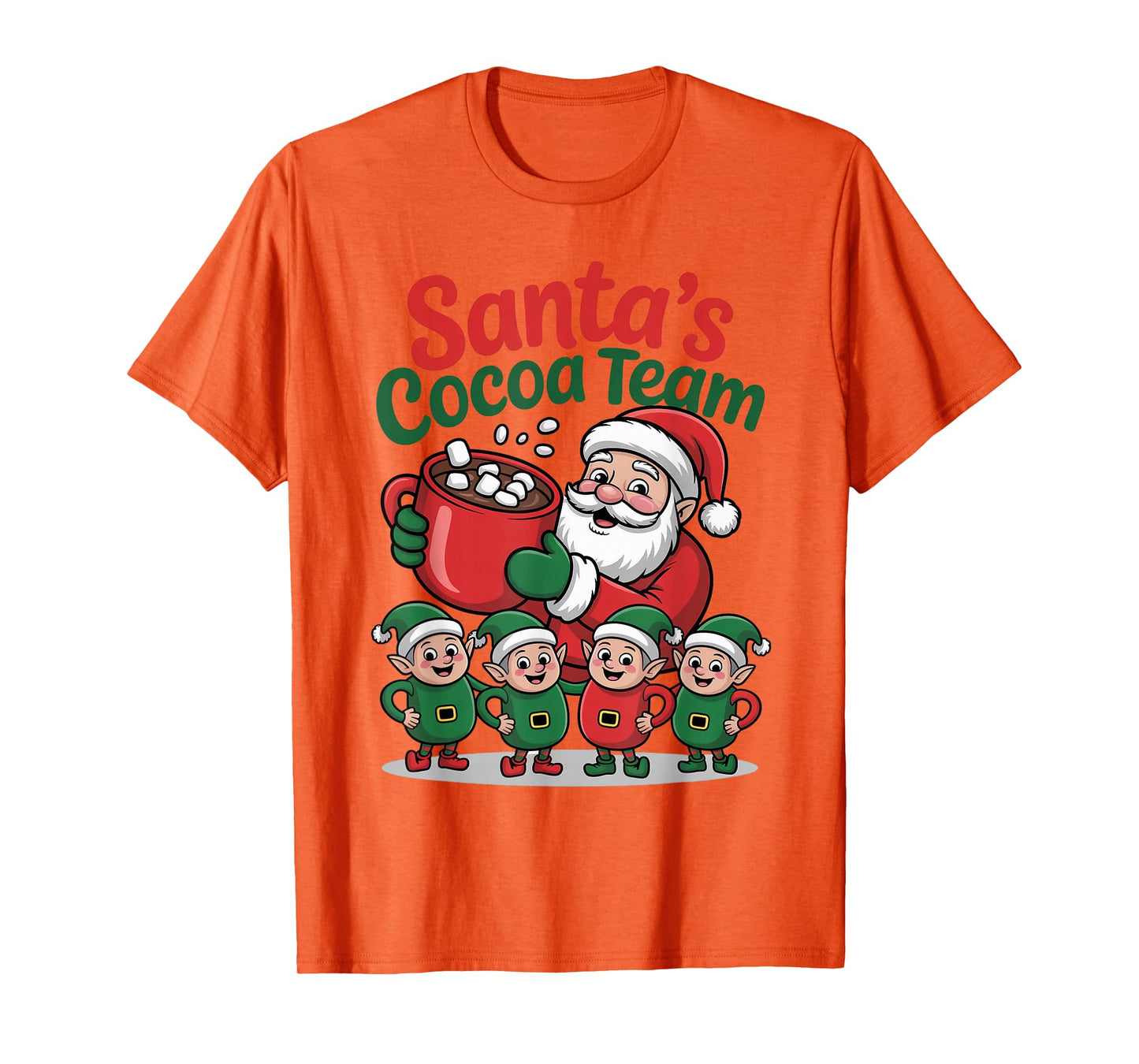 Santa’s Cocoa Team Christmas Hot Chocolate Family Matching T-Shirt