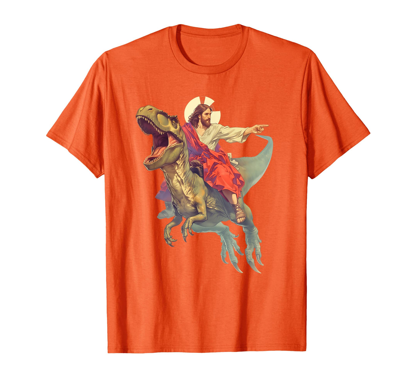 Jesus on Dinosaur | Funny Meme Oddly Specific Weird Ironic T-Shirt