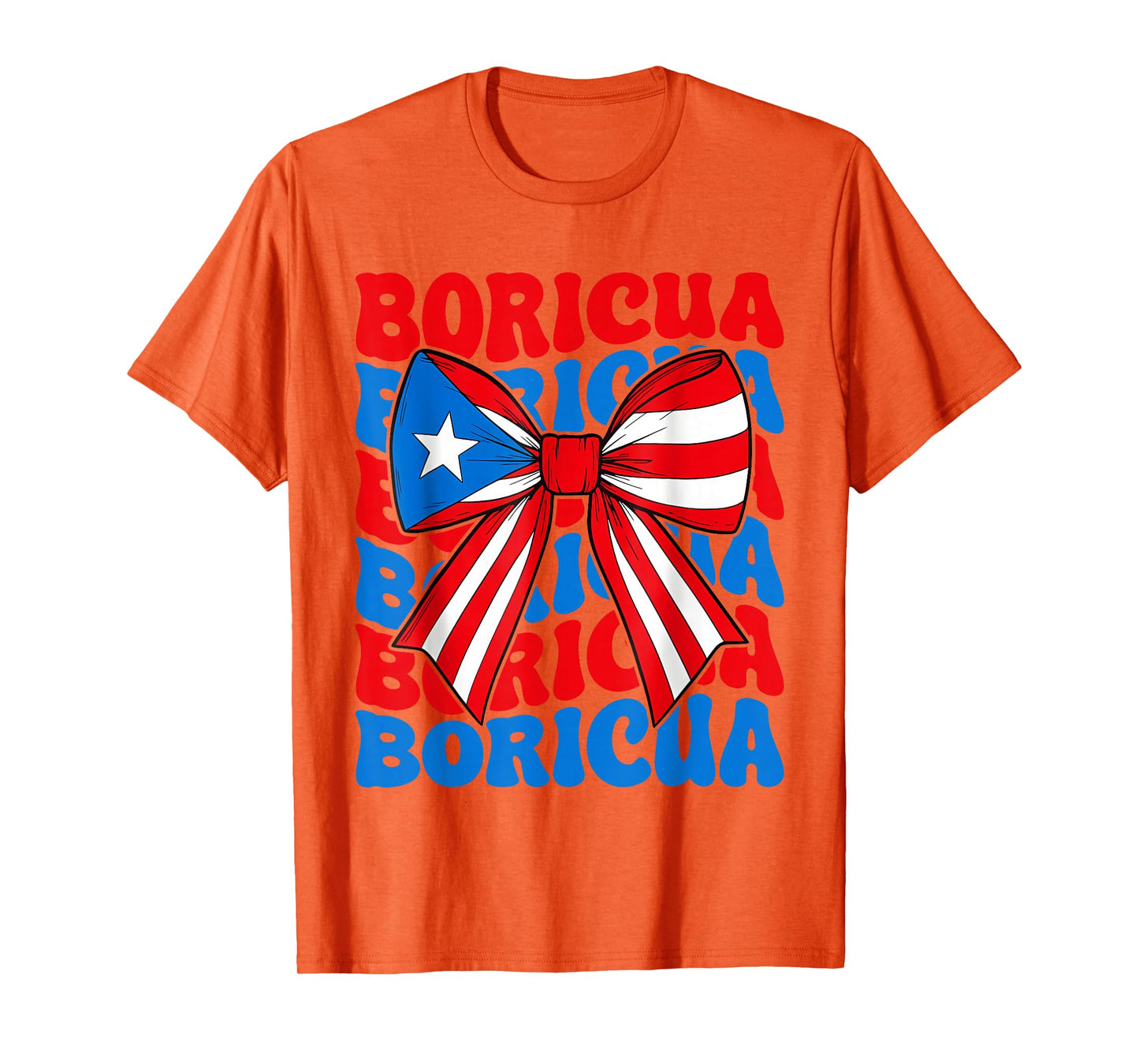 Boricua Women Girl Boricua Coquette Bow Puerto Rico Flag T-Shirt