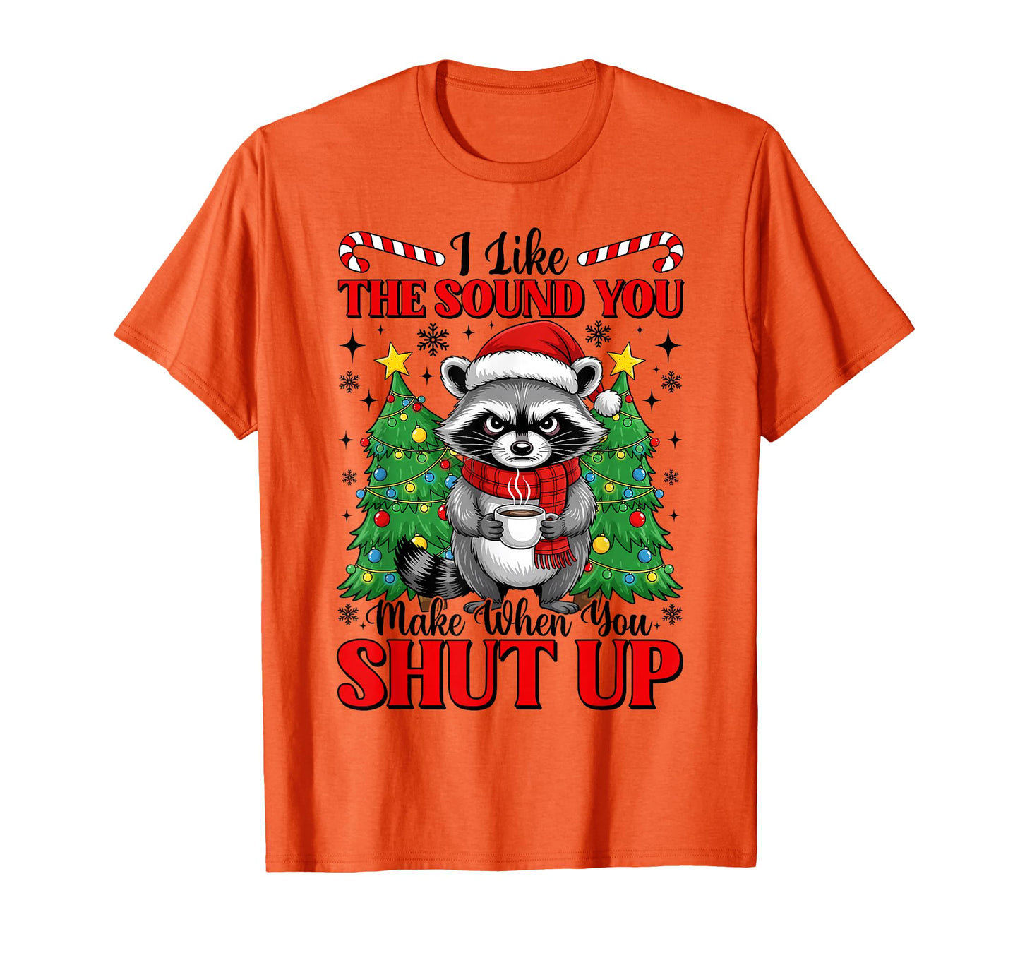 I Like The Sound You Make When You Shut Up Raccoon Christmas T-Shirt