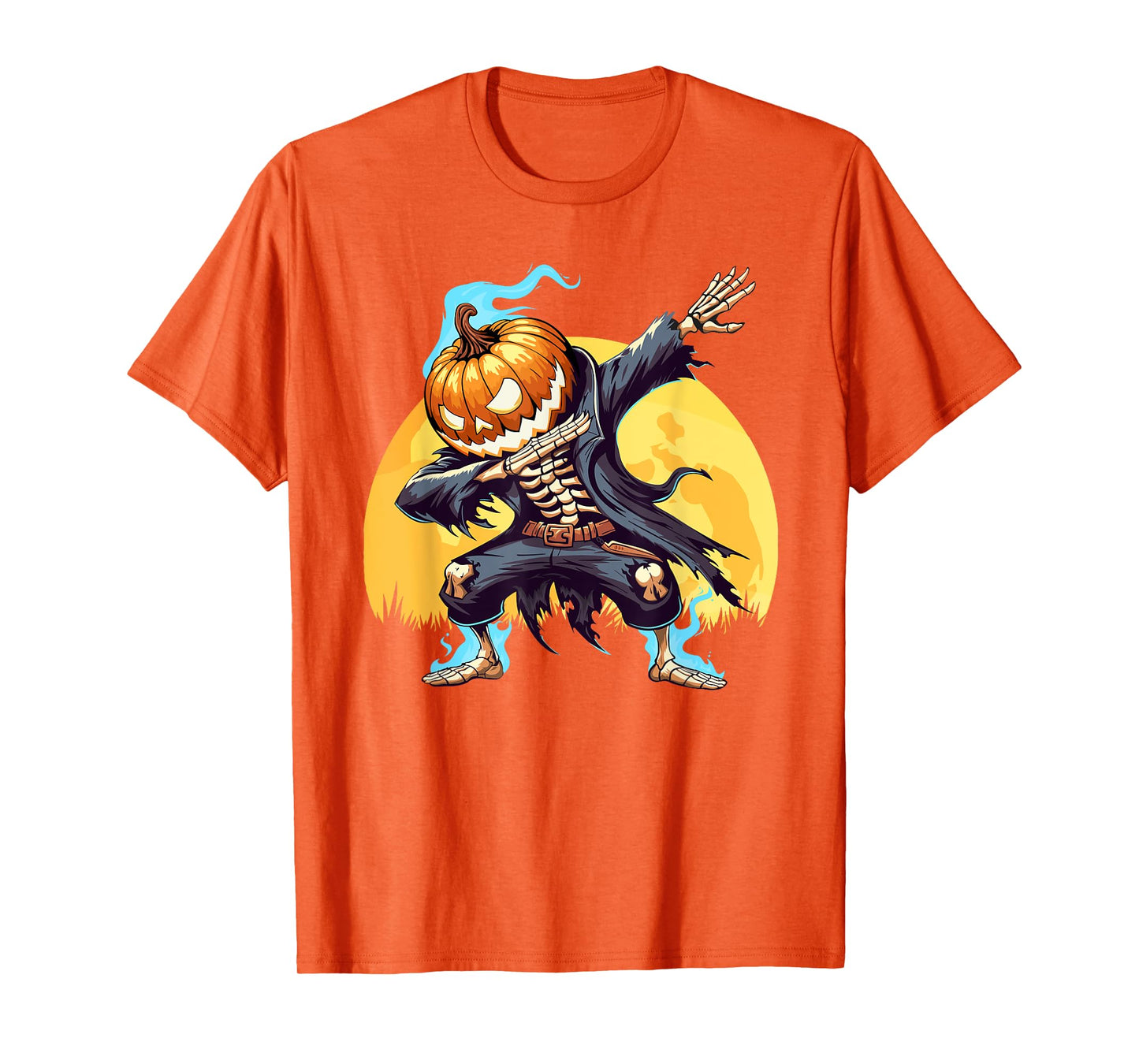 Dabbing Skeleton Headless Pumpkin Dab Dance Boys Halloween T-Shirt