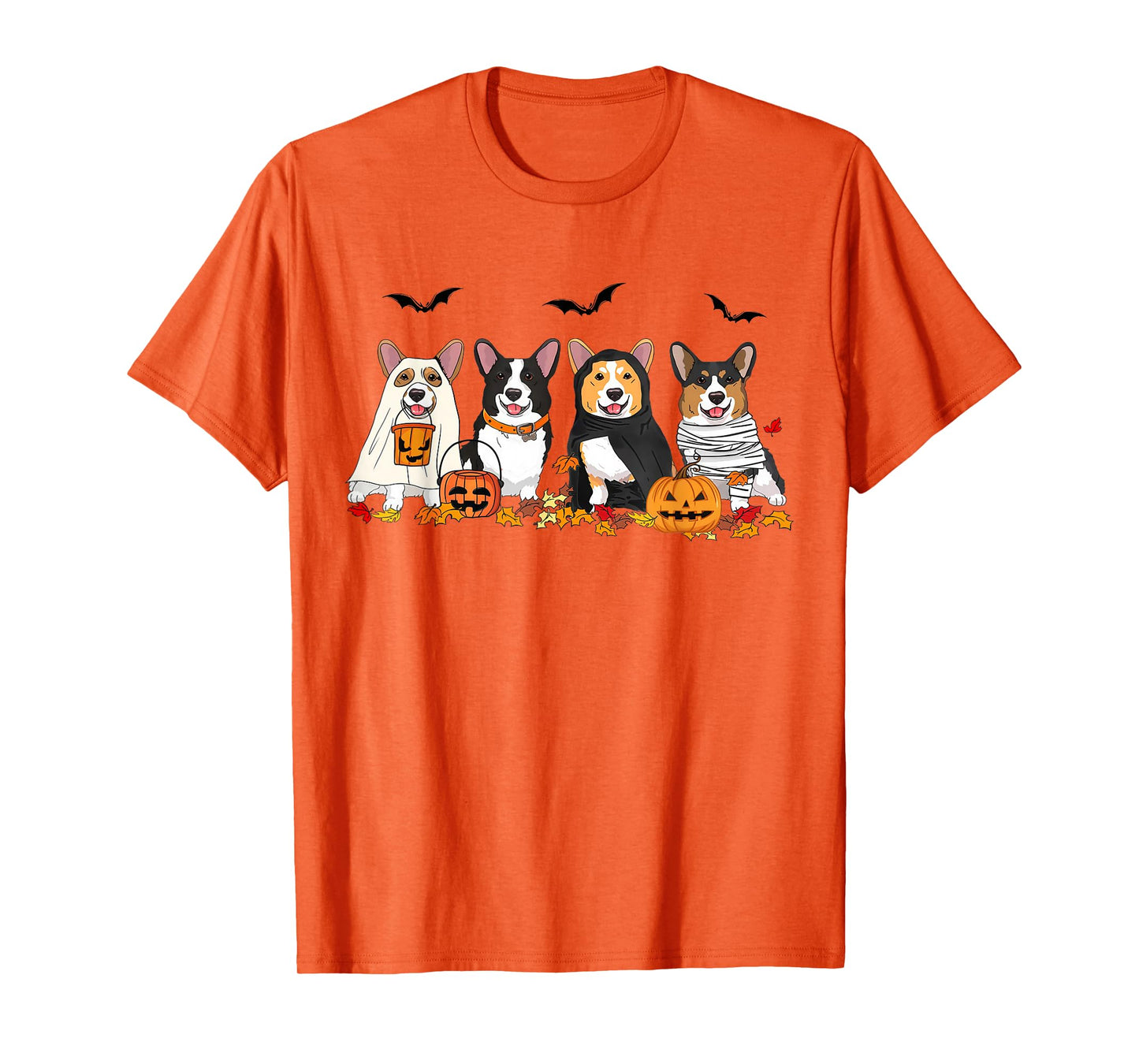 Corgi Dog Ghost Witch Pumpkin Halloween Costume Dog Lover T-Shirt