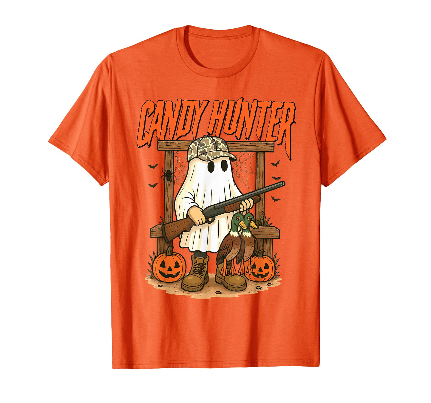 Candy Hunter Camo Ghost Funny Halloween Hunting Season Boys T-Shirt