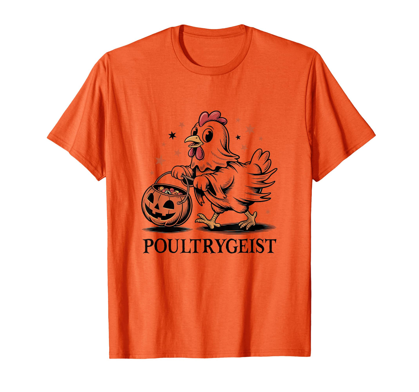 Chicken Ghost Poultrygeist Funny Halloween Farmer T-Shirt