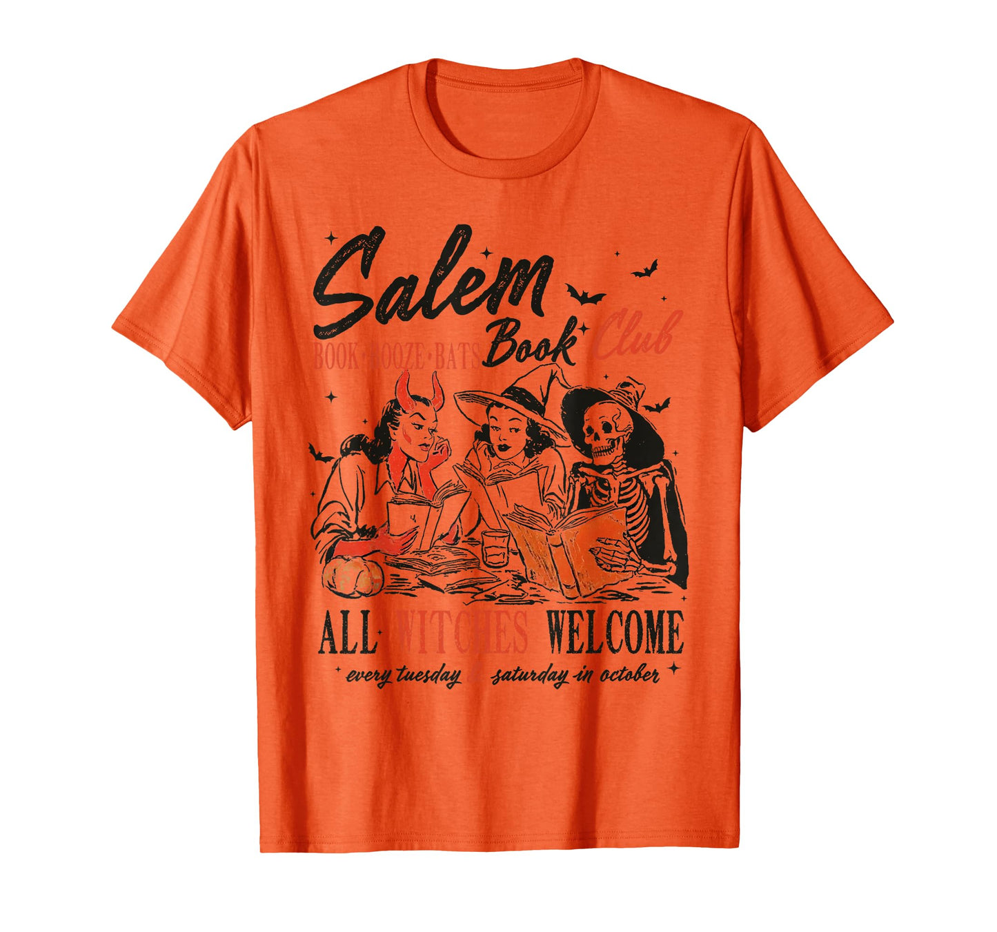 Salem Witch Book Club All Witches Welcome Spooky Halloween T-Shirt