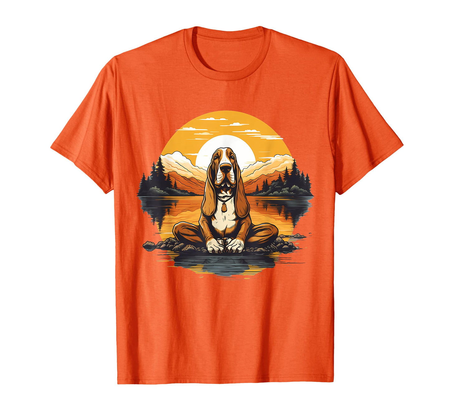 Basset Hound Dog Meditation Yoga Men Women Kids T-Shirt