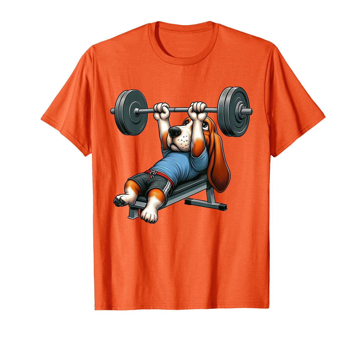 Basset Hound Weightlifting Fitness Gym Training Bodybuilding T-Shirt