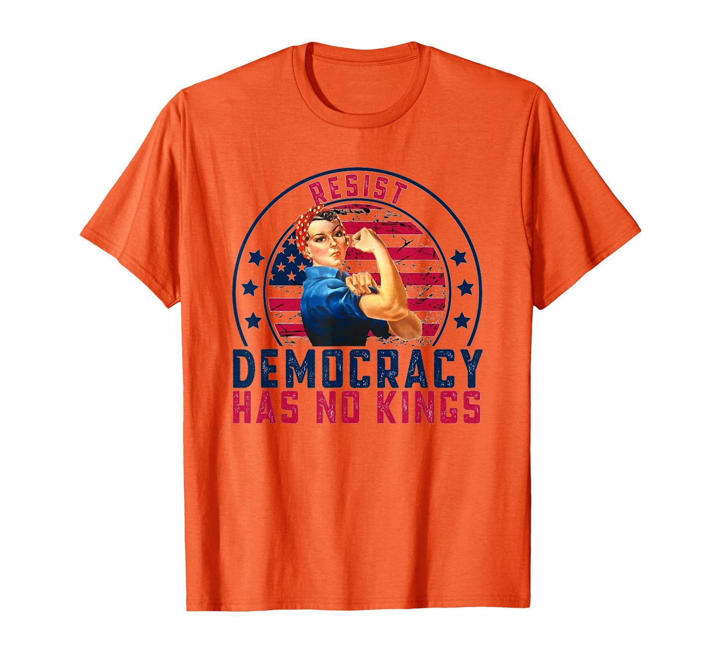Resist Democracy Has No Kings Vintage Patriotic Political T-Shirt