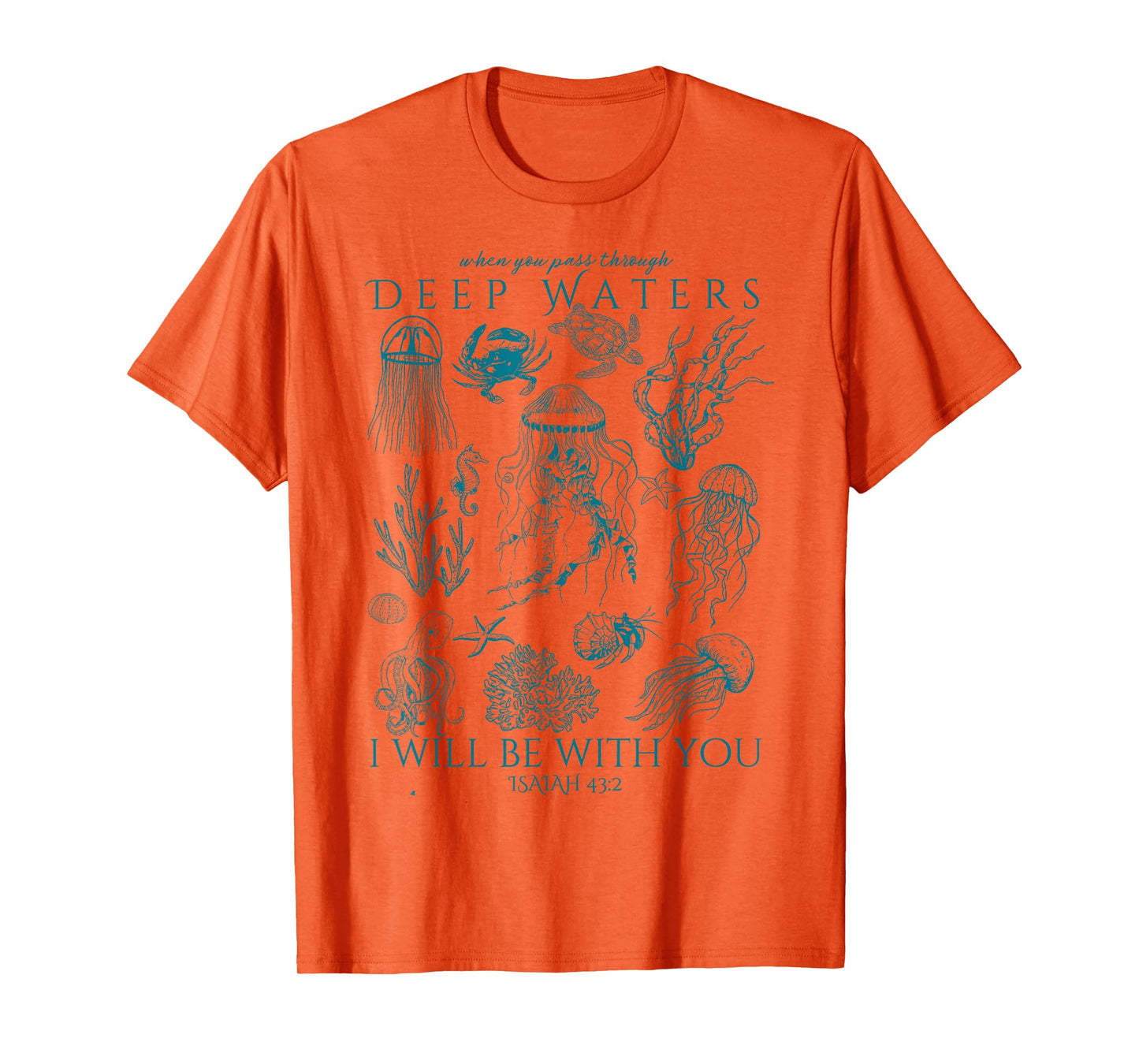 Christian Ocean Animal Coastal Sea Life Jesus Bible Verse T-Shirt