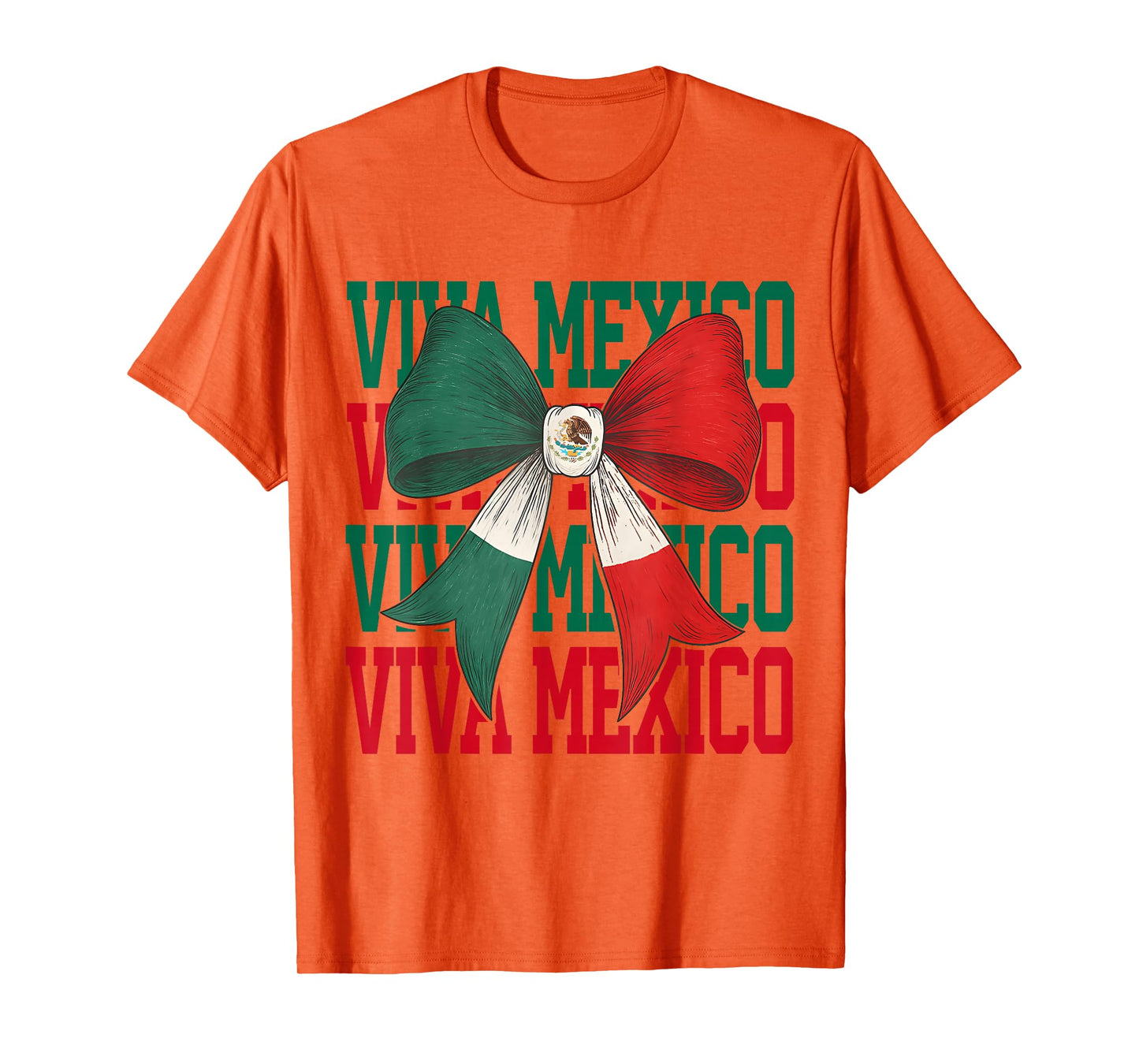 Viva Mexico Coquette Bow Independence Day Women Girls T-Shirt