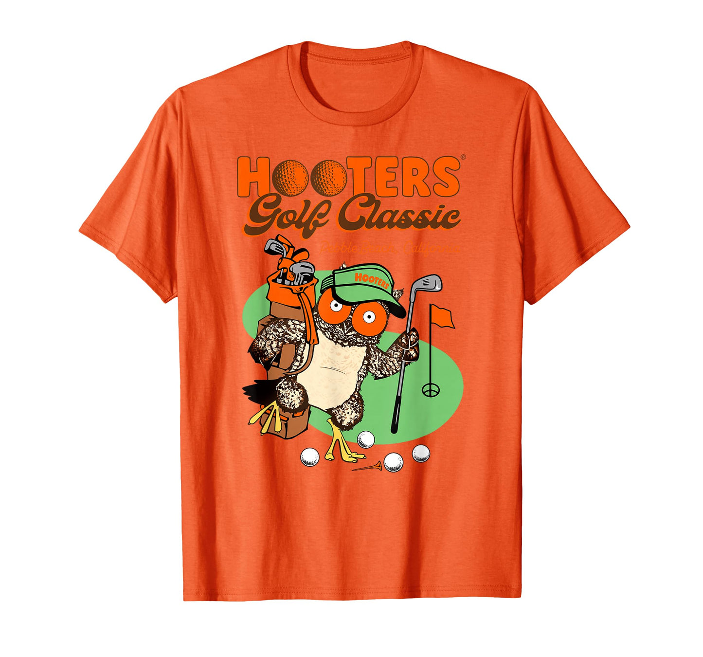 Hooters Pebble Beach Golf Classic Hootie The Owl Logo Funny T-Shirt